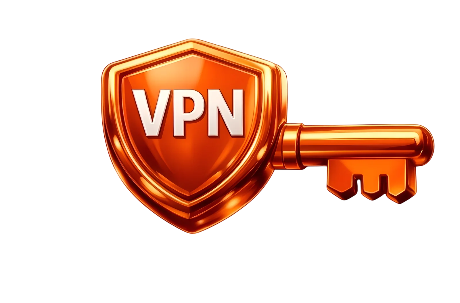 3D-рендер оранжевого VPN-ключа